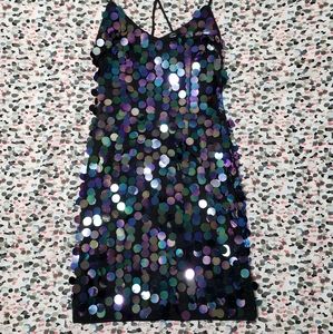 Forever 21 black mini Dress w/ large sequin discs